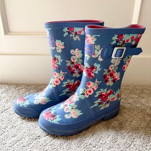 Joules Floral Blue Rain Boots